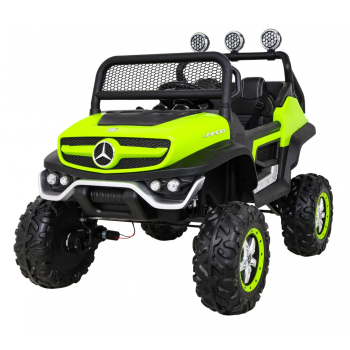 Mercedes Benz Unimog dla dzieci Zielony + Napęd 4x4 + Pilot + Bagażnik + Wolny Start + MP3 LED